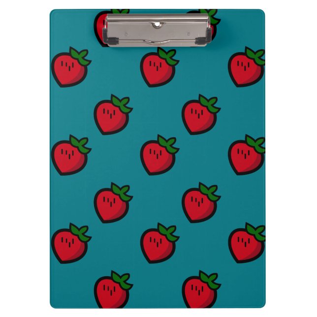 Carpeta De Pinza Cute Red Strawberry Pattern for Vegetarians (Anverso)