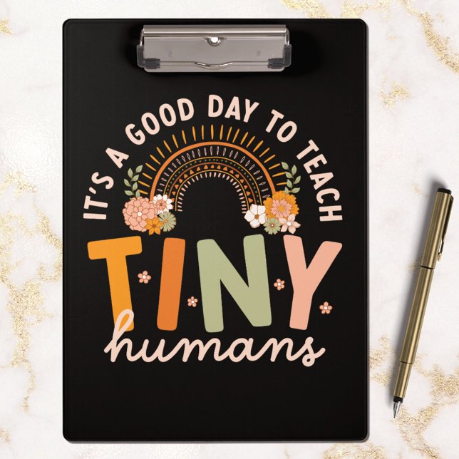 Carpeta De Pinza Cute retro Boho Rainbow Preschool Teachate (In situ marble)