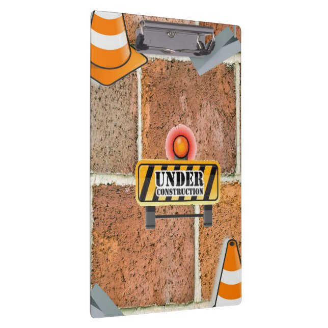 Carpeta De Pinza Cute Under Construction Clipboard  (Derecha)