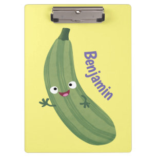 Carpeta De Pinza Cute zucchini feliz personalizado ilustracion