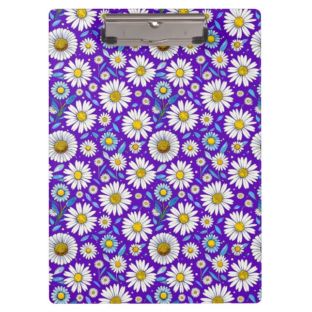 Carpeta De Pinza Daisies y hojas (Anverso)