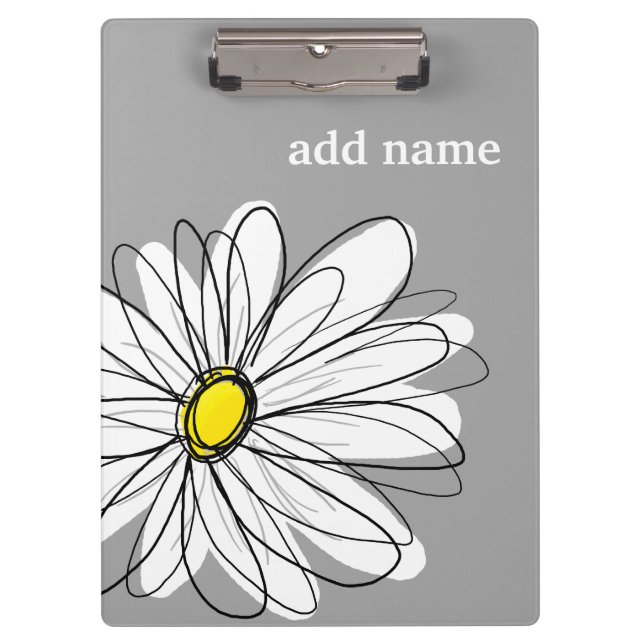Carpeta De Pinza Daisy de moda con gris y amarillo (Anverso)