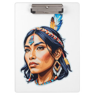 Carpeta De Pinza Dama indígena nativa