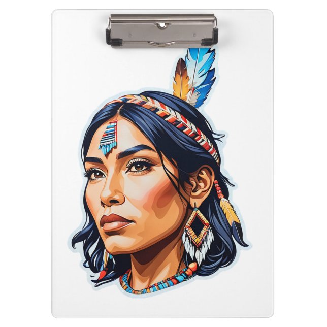 Carpeta De Pinza Dama indígena nativa (Anverso)