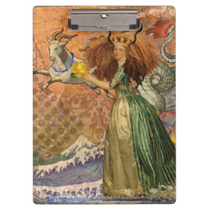 Carpeta De Pinza Dama Renacentista Capricornio Fantasía Vintage Zod