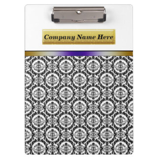 Carpeta De Pinza Damascos negros en blanco