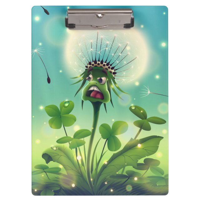Carpeta De Pinza Dandelion con suerte y taparrabos de cuatro hojas (Anverso)