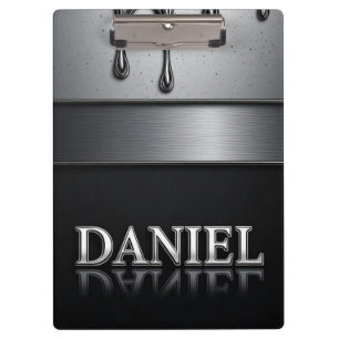 Carpeta De Pinza Daniel Nombre con Metal Líquido que Gotea