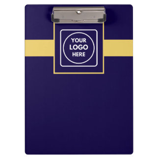 Carpeta De Pinza Dark Blue Gold Logo Pro Business clipboard
