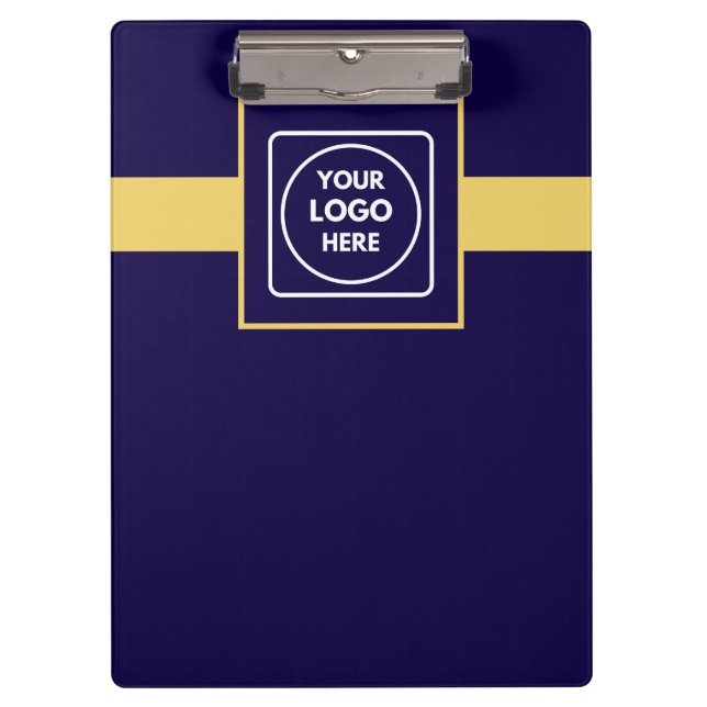 Carpeta De Pinza Dark Blue Gold Logo Pro Business clipboard (Anverso)