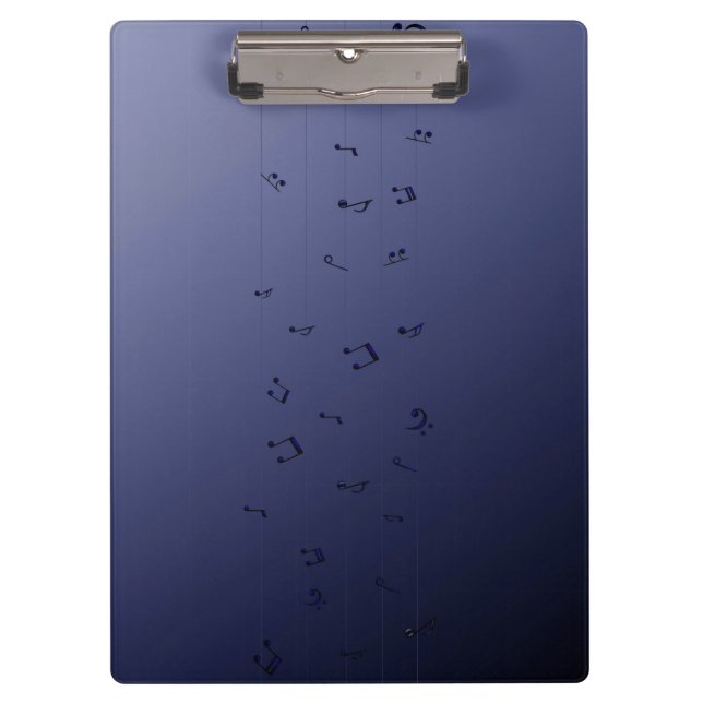 Carpeta De Pinza Dark Ombre Musical Notes Navy (Anverso)