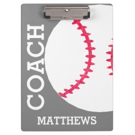Carpeta De Pinza De moda gris personalizada entrenador de béisbol