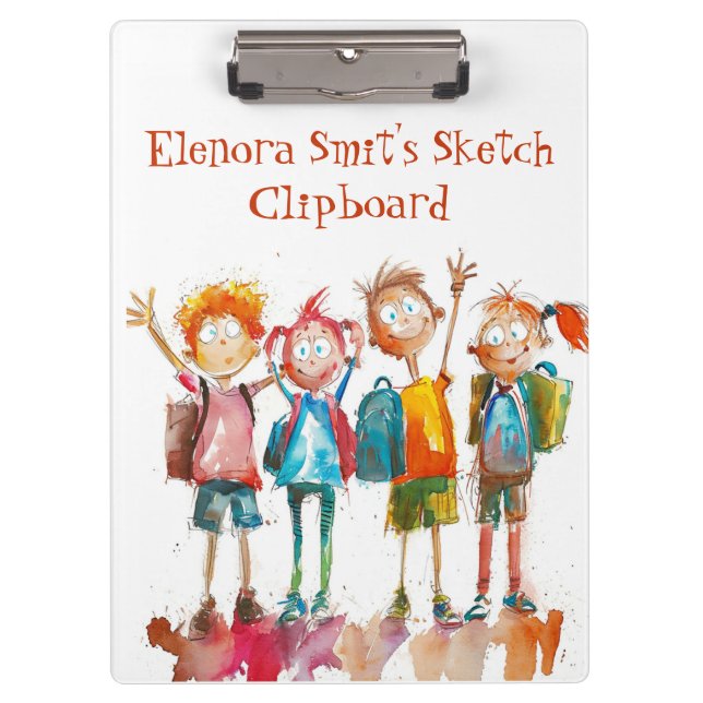 Carpeta De Pinza De Vuelta A La Escuela I Niños Acuardos (Anverso)