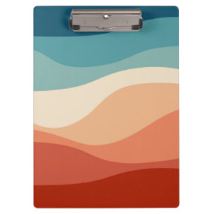 Carpeta De Pinza Decoración de las olas de estilo retro colorido