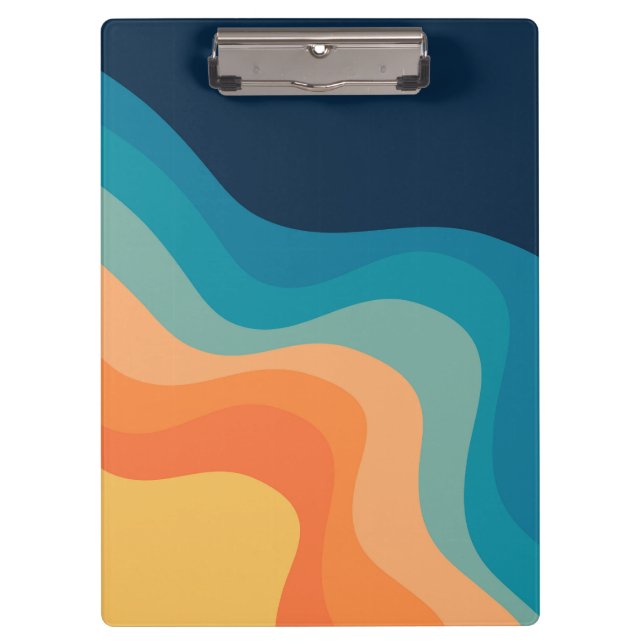 Carpeta De Pinza Decoración de ondas de estilo retro (Anverso)