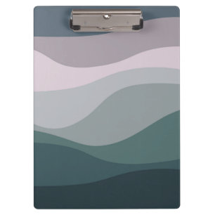 Carpeta De Pinza Decoración de ondas de estilo retro violeta y turq
