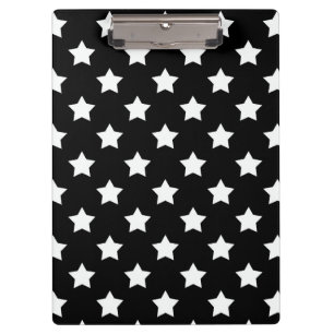 Carpeta De Pinza Decorativo del patrón de las estrellas blancas neg