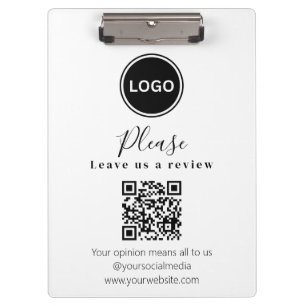 Carpeta De Pinza Dejarnos una revisión Código QR Tarjeta de prese