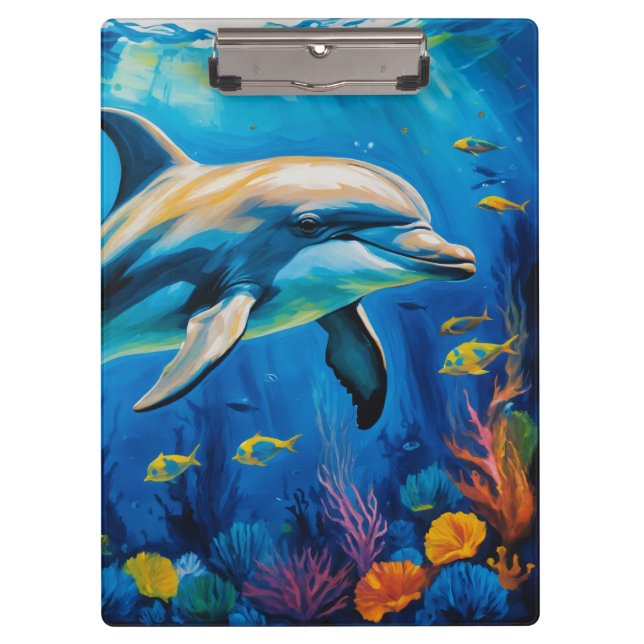 Carpeta De Pinza Delfín de pintura de aceite (Anverso)