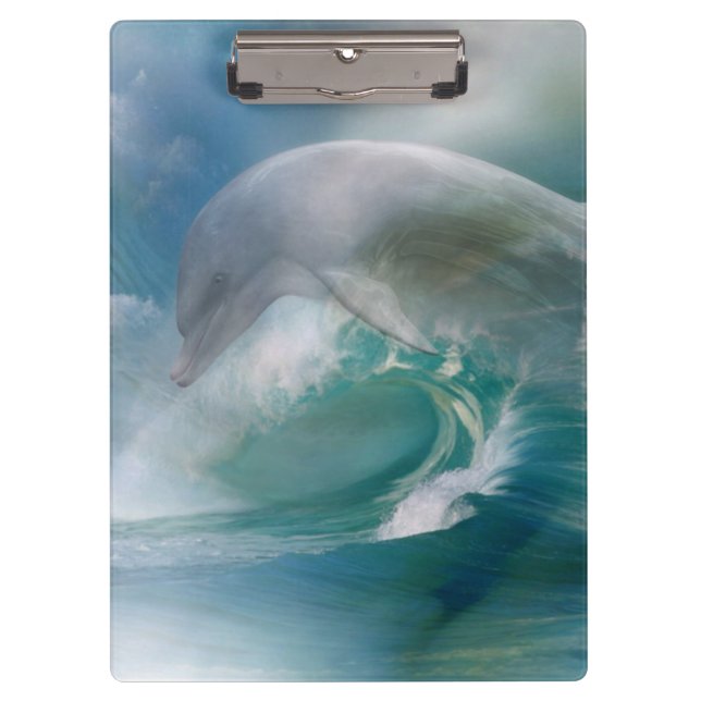 Carpeta De Pinza Delfín En El Océano (Anverso)