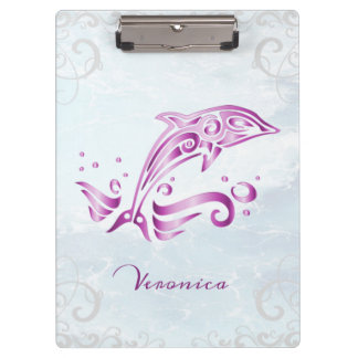 Carpeta De Pinza Delfín magenta personalizado