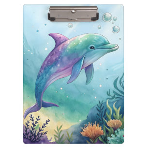 Carpeta De Pinza delfín pintado a la acuarela