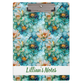 Carpeta De Pinza Delicate Water Lily Pattern Name