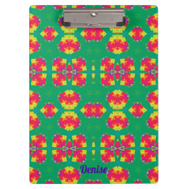 Carpeta De Pinza DENISE ~ Diseño rosa, rojo, amarillo y verde