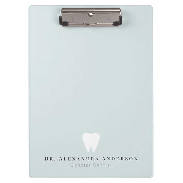Carpeta De Pinza Dentista Dientes Blancos Azul Claro (Anverso)