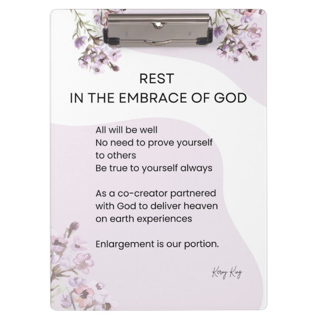 Carpeta De Pinza Descansa En El Abrazo Del Poema De Dios (Anverso)