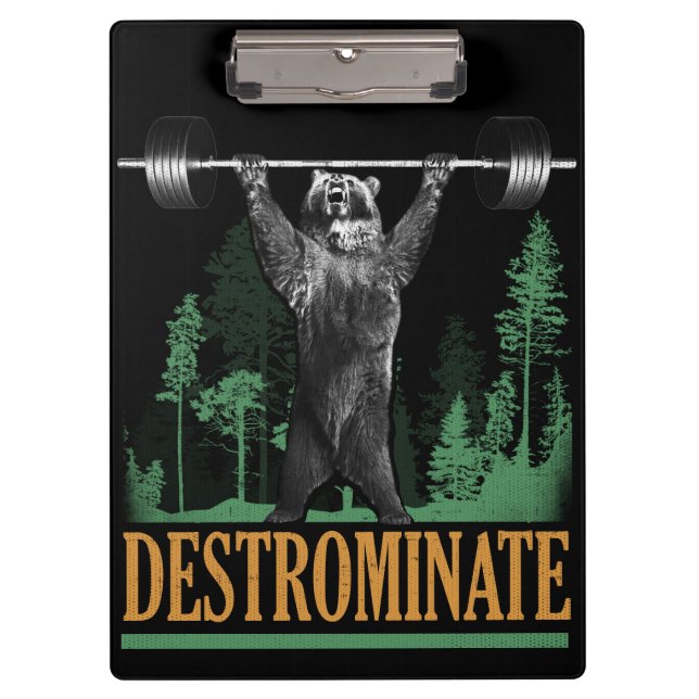 Carpeta De Pinza Destrominar - Oso - Funny Workout Inspirador (Anverso)