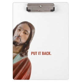 Carpeta De Pinza Devuélvalo Gracioso Jesús en el fondo blanco