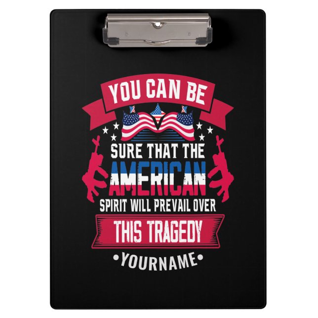 Carpeta De Pinza Día Patriótico 9 11 Espíritu americano (Anverso)