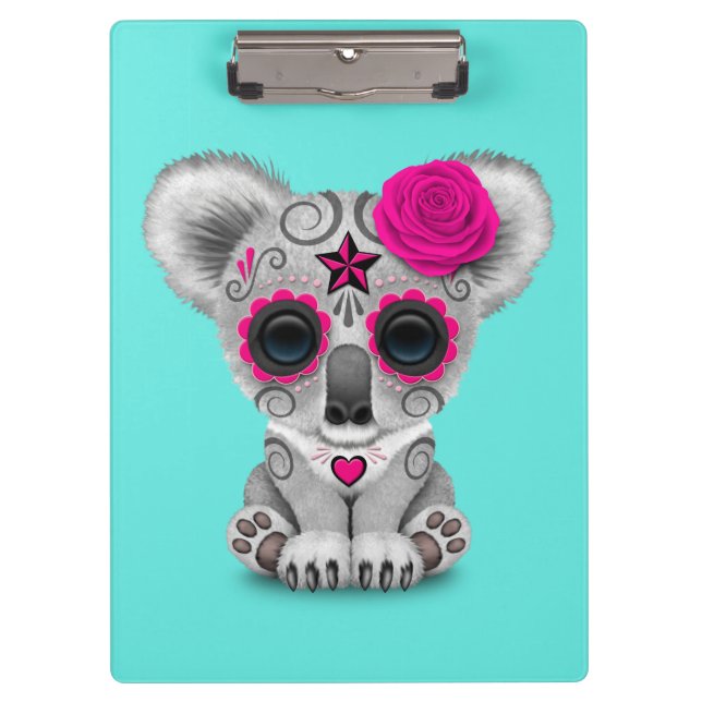 Carpeta De Pinza Día rosado de la koala muerta del bebé (Anverso)
