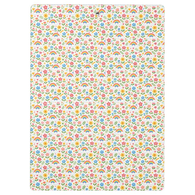 Carpeta De Pinza Día Soleado Florido Arcoíris (Reverso)