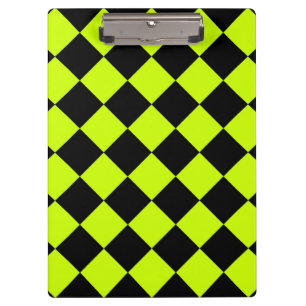 Carpeta De Pinza Diag a cuadros - amarillo negro y fluorescente