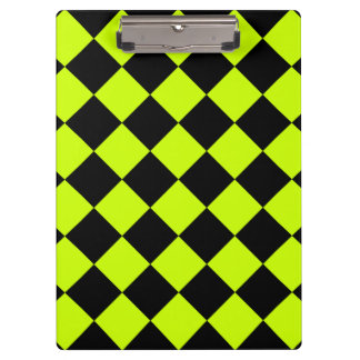 Carpeta De Pinza Diag a cuadros - amarillo negro y fluorescente