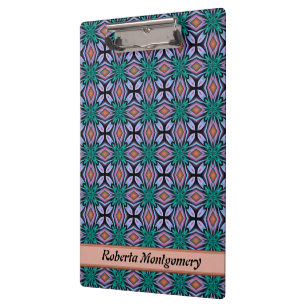 Carpeta De Pinza Diamante de Brown y modelo floral violeta del