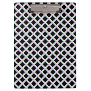Carpeta De Pinza Diamantes simétricos negros con marcos degradados