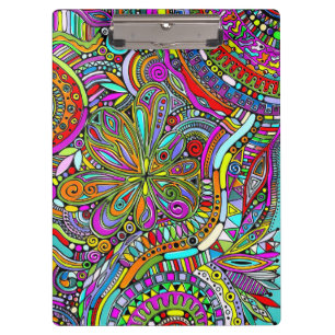Carpeta De Pinza Dibujando Arte de Fantasía - Flores Abstractas 1