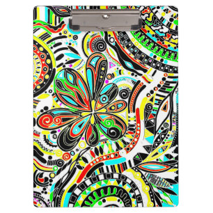 Carpeta De Pinza Dibujando Arte de Fantasía - Flores Abstractas 3