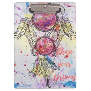 Carpeta De Pinza Dibujo acuarela Dreamcatcher "Chase your Dreams"