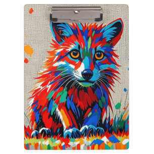 Carpeta De Pinza Dibujo de arte animal abstracto de Puppy Expressiv