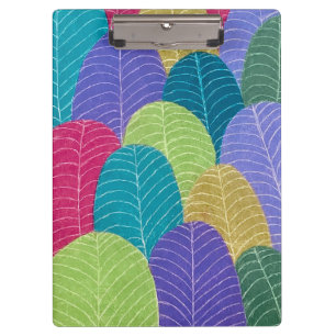 Carpeta De Pinza Dibujo de Hojas con Lápiz de Colores
