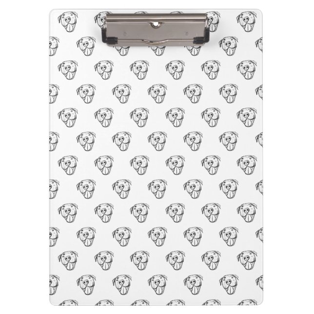 Carpeta De Pinza dibujo de pitbull simple amantes de perros blanco  (Anverso)