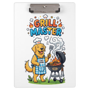 Carpeta De Pinza Dibujo divertido de un Golden Retriever maestro pa
