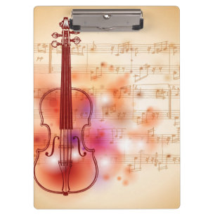 Carpeta De Pinza Dibujo en el fondo de la acuarela del violín