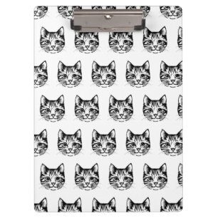 Carpeta De Pinza Dibujo Esbozo Cara de Gato Amante de Gatitos Anima