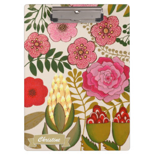 Carpeta De Pinza Dibujo Floral Tropical Personalizado