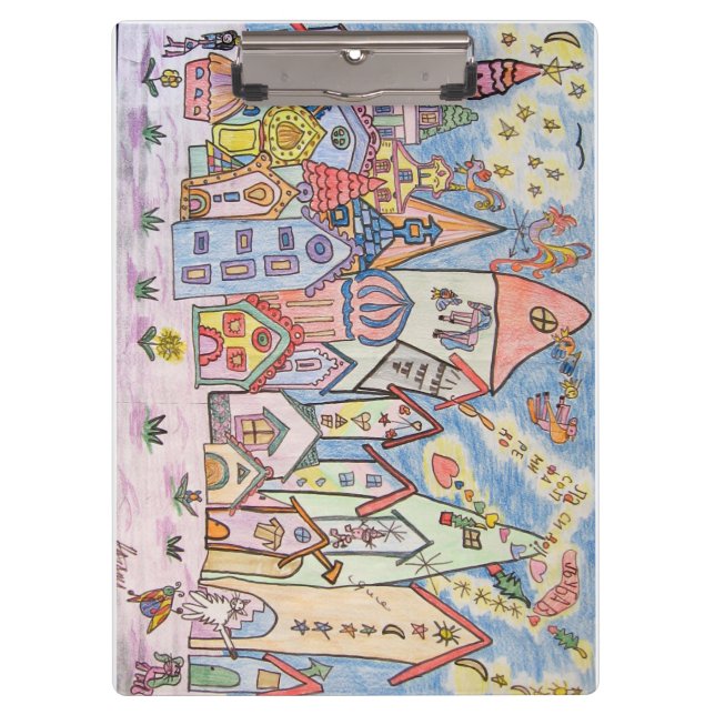 Carpeta De Pinza dibujo infantil de la ciudad (Anverso)